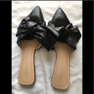 Zara Black Mule with Ribbon